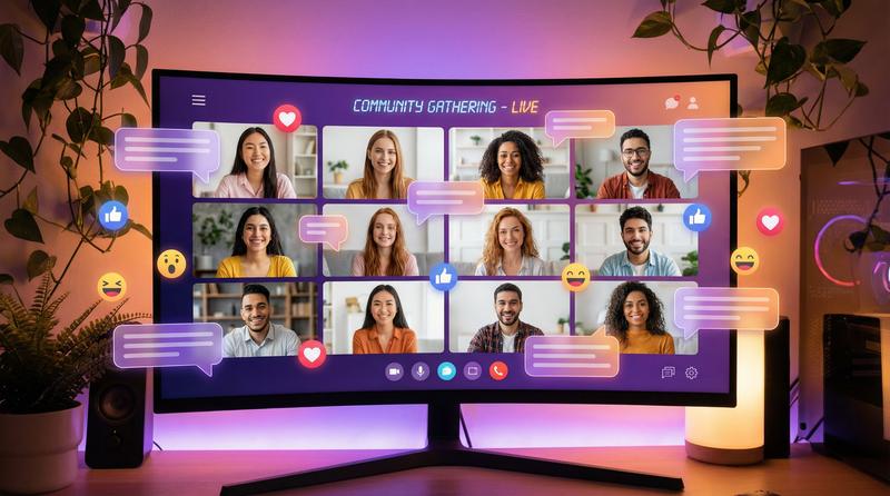 黑丝视频社区互动场景